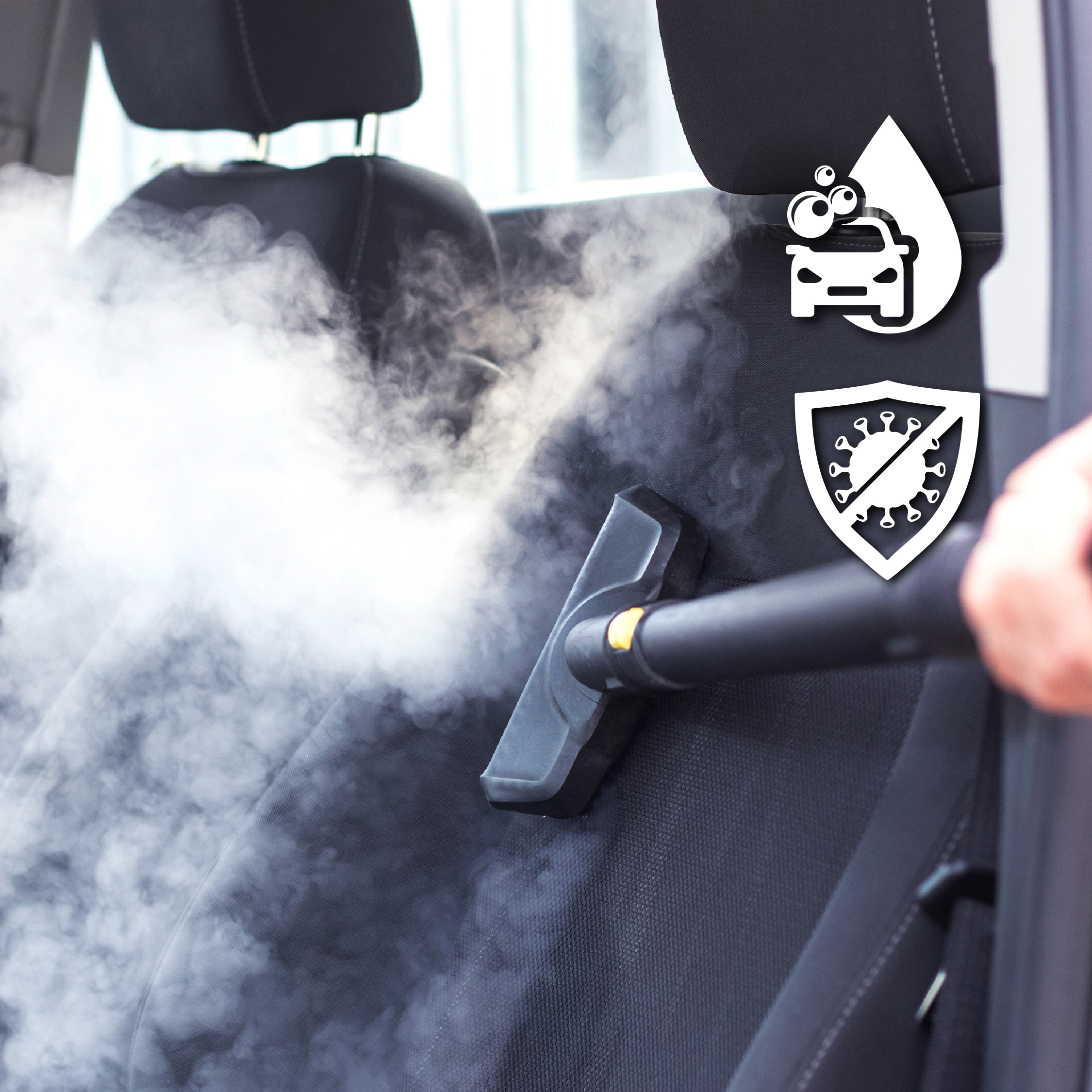 車廂蒸氣消毒護理 + 洗車吸塵